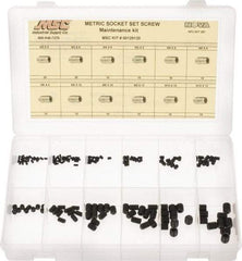 Value Collection - 140 Piece, M3 to M10, Alloy Steel Set Screw Assortment - Socket Cap Head, Hex Socket Drive, 5 to 12mm Long - Eagle Tool & Supply