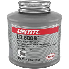 Loctite - 4 oz Can High Temperature Anti-Seize Lubricant - Copper/Graphite, -29 to 1,800°F, Copper Colored, Water Resistant - Eagle Tool & Supply