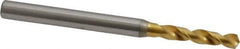 OSG - 3.0988mm 130° Spiral Flute Vanadium High Speed Steel Screw Machine Drill Bit - TiN Finish, Right Hand Cut, 18mm Flute Length, 50mm OAL, Faceted Point, Straight Shank - Eagle Tool & Supply