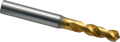 OSG - 8.24992mm 120° Spiral Flute Vanadium High Speed Steel Screw Machine Drill Bit - TiN Finish, Right Hand Cut, 37mm Flute Length, 87mm OAL, Faceted Point, Straight Shank - Eagle Tool & Supply