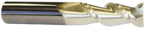 ProMax - 3/4", 1" LOC, 3/4" Shank Diam, 4" OAL, 2 Flute, Solid Carbide Square End Mill - Single End, ZrN Finish, Spiral Flute, 40° Helix, Centercutting, Right Hand Cut, Right Hand Flute, Series 108 - Eagle Tool & Supply