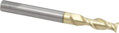 ProMax - 1/4", 3/4" LOC, 1/4" Shank Diam, 2-1/2" OAL, 2 Flute, Solid Carbide Square End Mill - Single End, ZrN Finish, Spiral Flute, 40° Helix, Centercutting, Right Hand Cut, Right Hand Flute, Series 108 - Eagle Tool & Supply