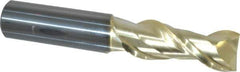ProMax - 1/2", 1-1/4" LOC, 1/2" Shank Diam, 3" OAL, 2 Flute, Solid Carbide Square End Mill - Single End, ZrN Finish, Spiral Flute, 40° Helix, Centercutting, Right Hand Cut, Right Hand Flute, Series 108 - Eagle Tool & Supply