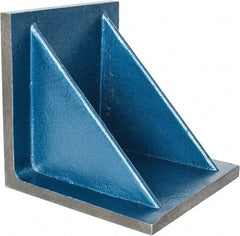 Interstate - 10" Wide x 10" Deep x 10" High Cast Iron Machined Angle Plate - Standard Plate, Flat Surface, Double Web, Single Plate - Eagle Tool & Supply