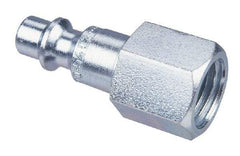CEJN - 1/8 Female NPT Industrial Pneumatic Hose Connector - Steel Zinc Plated, 1/4" Body Diam - Eagle Tool & Supply