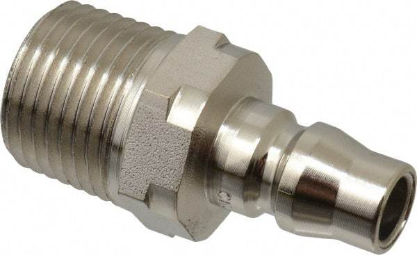 CEJN - 1/2 Male NPT Asian Pneumatic Hose Connector - Steel Zinc-Plated, 1/4" Body Diam - Eagle Tool & Supply