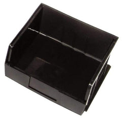 Quantum Storage - 50 Lb. Load Capacity, 10-7/8" Deep, Black Polypropylene Hopper Stacking Bin - 5" High x 11" Wide x 10-7/8" Long - Eagle Tool & Supply