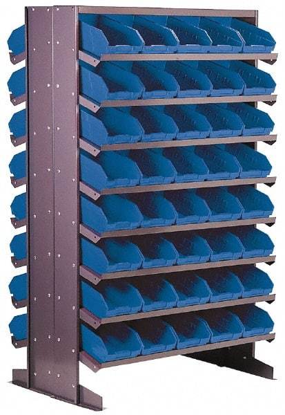 Quantum Storage - 24" Deep x 36" Wide x 60" High, Steel Floor Rack - 2 Sides, 64 Yellow Plastic Bins, 8-1/8" Bin Width x 4" Bin Height x 11-7/8" Bin Depth - Eagle Tool & Supply