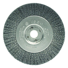 4″ Diameter-3/8″-1/2″ Arbor Hole - Crimped Steel Wire Straight Wheel - Eagle Tool & Supply