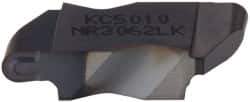 Kennametal - 3062NR K Grade KC5010, 3.18mm Cutting Width Carbide Grooving Insert - 3.81mm Max Depth of Cut, Left Hand, 1.59mm Corner Radius, TiAlN Finish - Eagle Tool & Supply