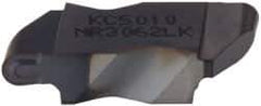 Kennametal - 3062NR K Grade KC5010, 3.18mm Cutting Width Carbide Grooving Insert - 3.81mm Max Depth of Cut, Left Hand, 1.59mm Corner Radius, TiAlN Finish - Eagle Tool & Supply