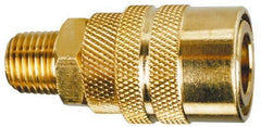 Made in USA - Hose Barb Pneumatic Hose Plug - Brass, 1/4" Body Diam, 1/4" Hose ID - Eagle Tool & Supply