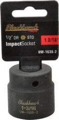 Blackhawk by Proto - 1/2" Drive 1-3/16" Standard Impact Socket - 6 Points, 2" OAL - Eagle Tool & Supply