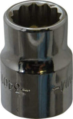 Blackhawk by Proto - 3/8" Drive, Standard Hand Socket - 12 Points, 57/64" OAL, Chrome Finish - Eagle Tool & Supply