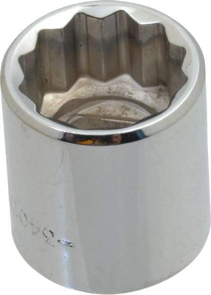 Blackhawk by Proto - 3/8" Drive, Standard Hand Socket - 12 Points, 1" OAL, Chrome Finish - Eagle Tool & Supply