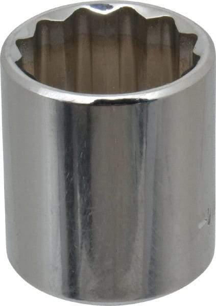 Blackhawk by Proto - 3/8" Drive, Standard Hand Socket - 12 Points, 1-7/64" OAL, Chrome Finish - Eagle Tool & Supply