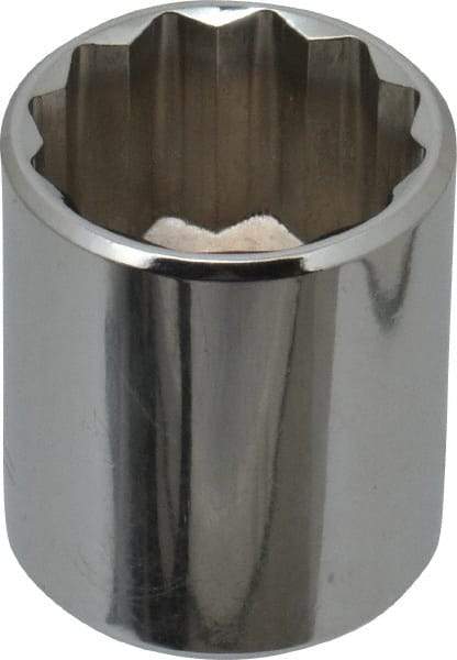 Blackhawk by Proto - 3/8" Drive, Standard Hand Socket - 12 Points, 1-13/64" OAL, Chrome Finish - Eagle Tool & Supply