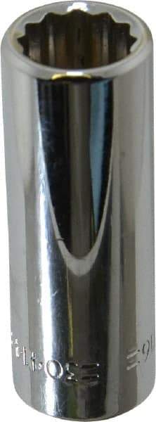 Blackhawk by Proto - 7/16", 3/8" Drive, Deep Hand Socket - 12 Points, 1-13/16" OAL, Chrome Finish - Eagle Tool & Supply