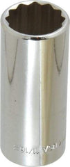 Blackhawk by Proto - 11/16", 3/8" Drive, Deep Hand Socket - 12 Points, 2-7/32" OAL, Chrome Finish - Eagle Tool & Supply