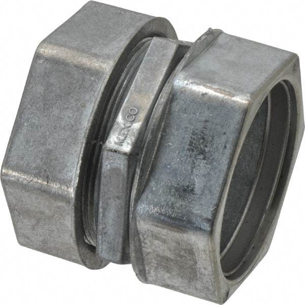 Thomas & Betts - 2" Trade, Die Cast Zinc Compression EMT Conduit Coupling - Noninsulated - Eagle Tool & Supply