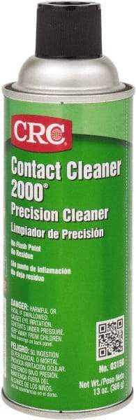 CRC - 13 Ounce Aerosol Contact Cleaner - 30,800 Volt Dielectric Strength, Nonflammable, Food Grade - Eagle Tool & Supply