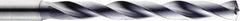 SGS - 9/64", 140° Point, Spiral Flute, Solid Carbide Taper Length Drill Bit - AlTiN Finish, 34mm Flute Length, 72mm OAL, Series 140 - Eagle Tool & Supply