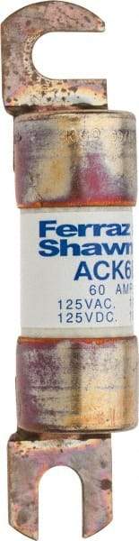 Ferraz Shawmut - 60 Amp Time Delay Round Forklift & Truck Fuse - 125VAC, 125VDC, 3.74" Long x 0.75" Wide, Bussman ACK60, Ferraz Shawmut ACK60 - Eagle Tool & Supply