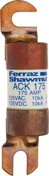 Ferraz Shawmut - 175 Amp Time Delay Round Forklift & Truck Fuse - 125VAC, 125VDC, 4.72" Long x 1" Wide, Bussman ACK175, Ferraz Shawmut ACK175 - Eagle Tool & Supply