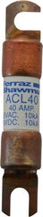 Ferraz Shawmut - 40 Amp General Purpose Round Forklift & Truck Fuse - 125VAC, 125VDC, 3.07" Long x 0.5" Wide, Bussman ACL40, Ferraz Shawmut ACL40 - Eagle Tool & Supply