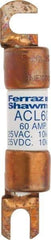 Ferraz Shawmut - 60 Amp General Purpose Round Forklift & Truck Fuse - 125VAC, 125VDC, 3.07" Long x 0.5" Wide, Bussman ACL60, Ferraz Shawmut ACL60 - Eagle Tool & Supply