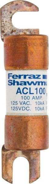 Ferraz Shawmut - 100 Amp General Purpose Round Forklift & Truck Fuse - 125VAC, 125VDC, 3.49" Long x 0.75" Wide, Bussman ACL100, Ferraz Shawmut ACL100 - Eagle Tool & Supply