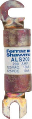 Ferraz Shawmut - 200 Amp General Purpose Round Forklift & Truck Fuse - 125VAC, 125VDC, 4.71" Long x 1" Wide, Bussman ALS200, Ferraz Shawmut ALS200 - Eagle Tool & Supply