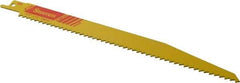 Starrett - 9" Long x 3/4" Thick, Bi-Metal Reciprocating Saw Blade - Tapered Profile, 6 TPI, Toothed Edge, Universal Shank - Eagle Tool & Supply