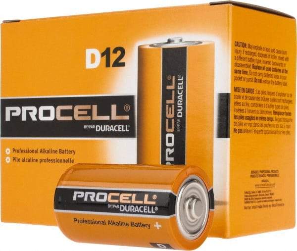 Duracell - Size D, Alkaline, Standard Battery - 1.5 Volts, Flat Terminal, LR20, ANSI, IEC Regulated - Eagle Tool & Supply