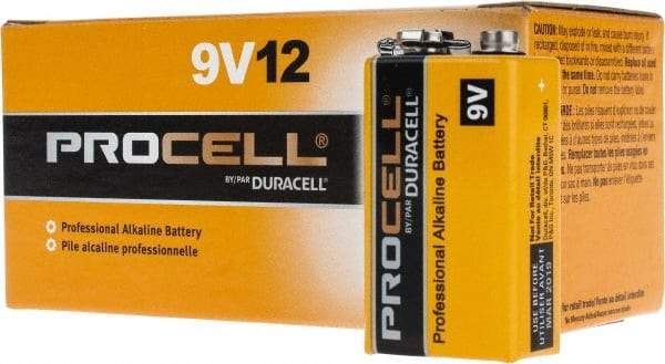 Duracell - Size 9V, Alkaline, Standard Battery - 9 Volts, Miniature Snap Terminal, 6LR61, ANSI, IEC Regulated - Eagle Tool & Supply