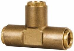 Norgren - 3/8" Outside Diam, Brass Push-to-Connect Tube Union Tee - 150 Max psi, Tube to Tube Connection, Buna O-Ring - Eagle Tool & Supply