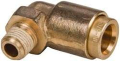 Norgren - 3/8" Outside Diam, 1/8 NPT, Brass Push-to-Connect Tube Male Elbow - 150 Max psi, Tube to Male NPT Connection, Buna O-Ring - Eagle Tool & Supply
