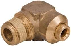 Norgren - 1/4" Outside Diam, 3/8 NPT, Brass Push-to-Connect Tube Male Elbow - 150 Max psi, Tube to Male NPT Connection, Buna O-Ring - Eagle Tool & Supply