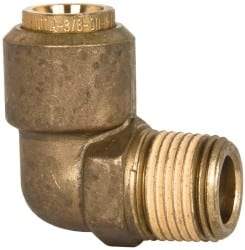 Norgren - 3/8" Outside Diam, 3/8 NPT, Brass Push-to-Connect Tube Male Elbow - 150 Max psi, Tube to Male NPT Connection, Buna O-Ring - Eagle Tool & Supply