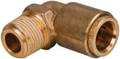 Norgren - 1/2" Outside Diam, 3/8 NPT, Brass Push-to-Connect Tube Male Elbow - 150 Max psi, Tube to Male NPT Connection, Buna O-Ring - Eagle Tool & Supply