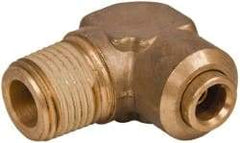 Norgren - 3/8" Outside Diam, 1/2 NPT, Brass Push-to-Connect Tube Male Elbow - 150 Max psi, Tube to Male NPT Connection, Buna O-Ring - Eagle Tool & Supply