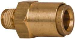 Norgren - 3/8" Outside Diam, 1/8 NPT, Brass Push-to-Connect Tube Male Connector - 150 Max psi, Tube to Male NPT Connection, Buna O-Ring - Eagle Tool & Supply