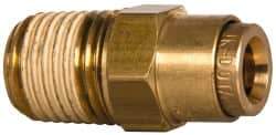 Norgren - 1/4" Outside Diam, 1/4 NPT, Brass Push-to-Connect Tube Male Connector - 150 Max psi, Tube to Male NPT Connection, Buna O-Ring - Eagle Tool & Supply