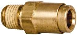 Norgren - 3/8" Outside Diam, 1/4 NPT, Brass Push-to-Connect Tube Male Connector - 150 Max psi, Tube to Male NPT Connection, Buna O-Ring - Eagle Tool & Supply