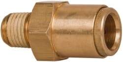 Norgren - 1/2" Outside Diam, 1/4 NPT, Brass Push-to-Connect Tube Male Connector - 150 Max psi, Tube to Male NPT Connection, Buna O-Ring - Eagle Tool & Supply