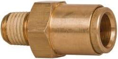 Norgren - 1/2" Outside Diam, 1/4 NPT, Brass Push-to-Connect Tube Male Connector - 150 Max psi, Tube to Male NPT Connection, Buna O-Ring - Eagle Tool & Supply