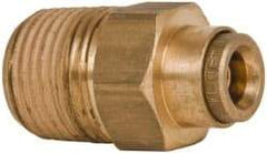 Norgren - 1/4" Outside Diam, 3/8 NPT, Brass Push-to-Connect Tube Male Connector - 150 Max psi, Tube to Male NPT Connection, Buna O-Ring - Eagle Tool & Supply