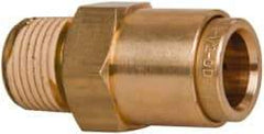 Norgren - 1/2" Outside Diam, 3/8 NPT, Brass Push-to-Connect Tube Male Connector - 150 Max psi, Tube to Male NPT Connection, Buna O-Ring - Eagle Tool & Supply