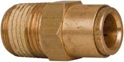 Norgren - 1/2" Outside Diam, 1/2 NPT, Brass Push-to-Connect Tube Male Connector - 150 Max psi, Tube to Male NPT Connection, Buna O-Ring - Eagle Tool & Supply