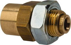 Norgren - 1/4" Outside Diam, 1/4 NPT, Brass Push-to-Connect Tube Female Bulkhead - 150 Max psi, Buna O-Ring - Eagle Tool & Supply